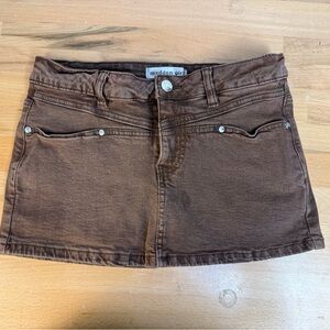 Madden Girl Brown Denim Skort